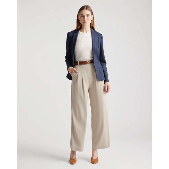 QUINCE Navy Ultra-Stretch Black Ponte Blazer NWT Size XS - Picture 2 of 13